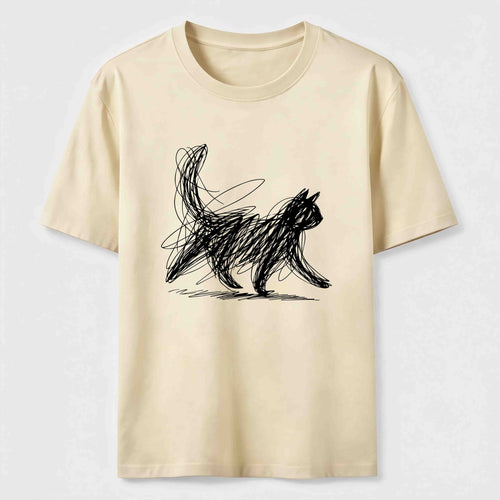 Abstract line-art cat Classic T-Shirt