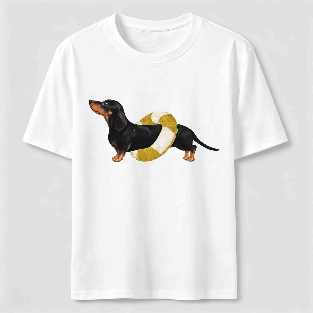 A dachshund wearing a swim ring Classic T-Shirt
