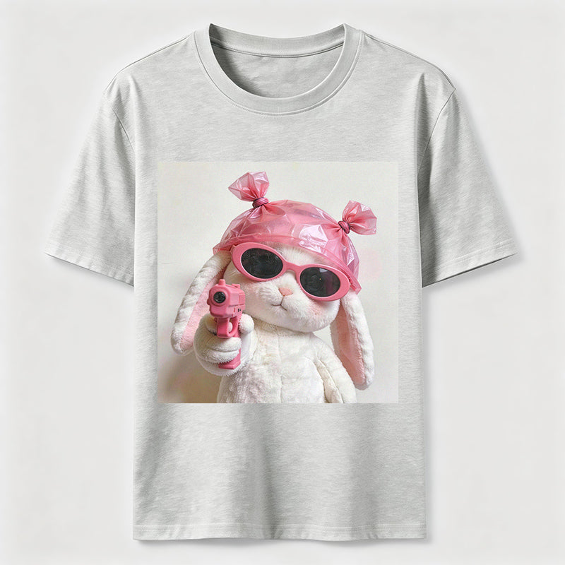 Pink Rebel Bunny Washed T-Shirt