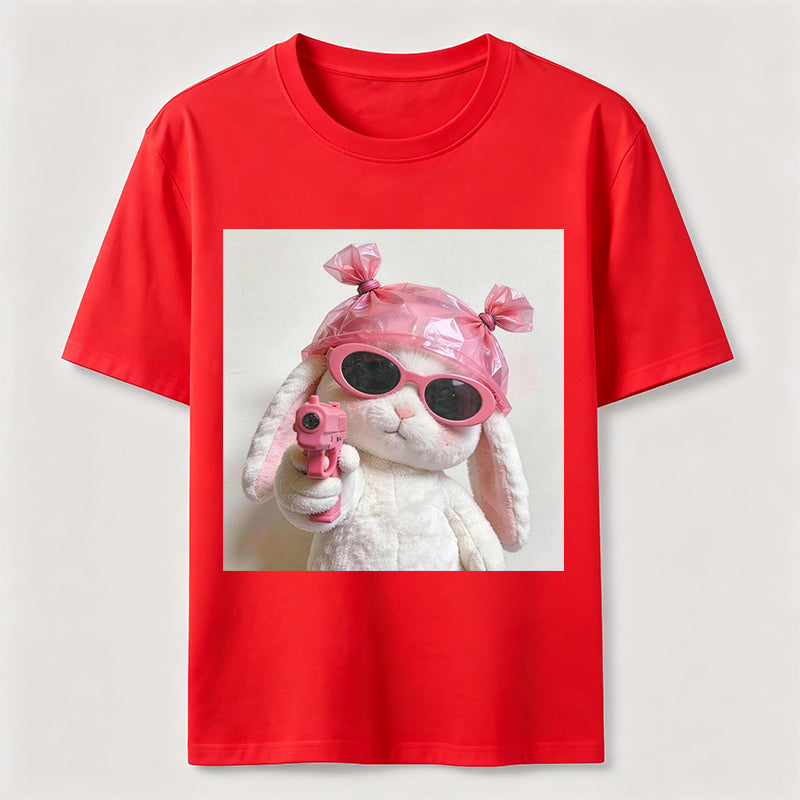 Pink Rebel Bunny Washed T-Shirt