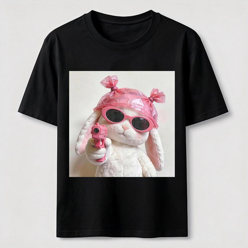 Pink Rebel Bunny Washed T-Shirt
