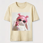 Pink Rebel Bunny Washed T-Shirt