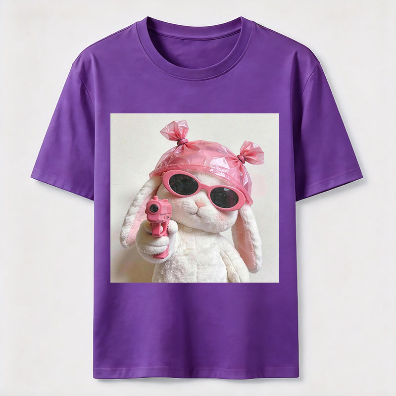Pink Rebel Bunny Washed T-Shirt