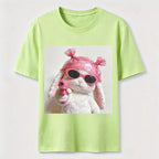 Pink Rebel Bunny Washed T-Shirt