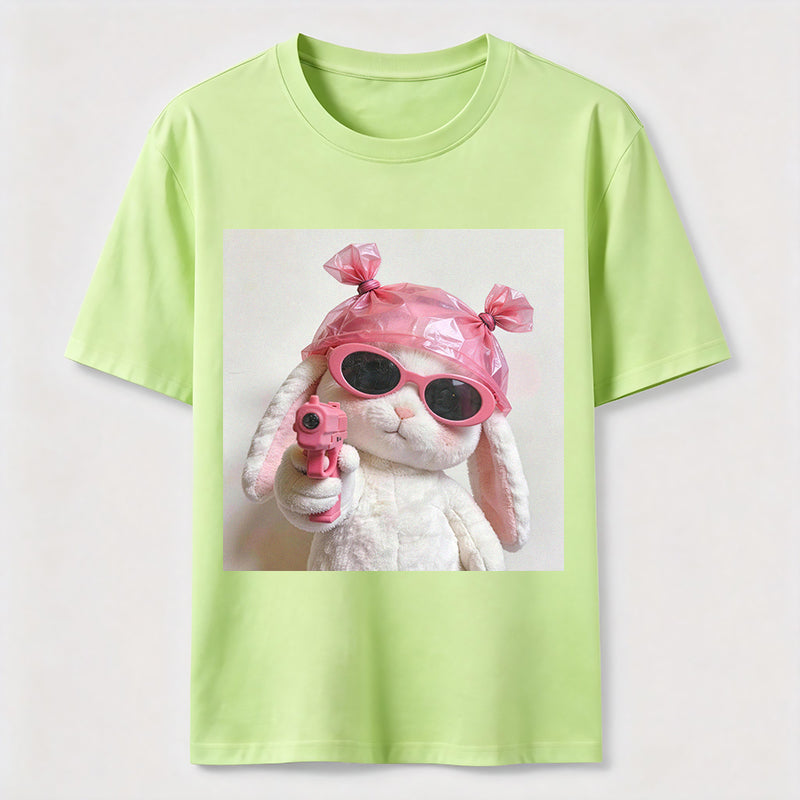 Pink Rebel Bunny Washed T-Shirt