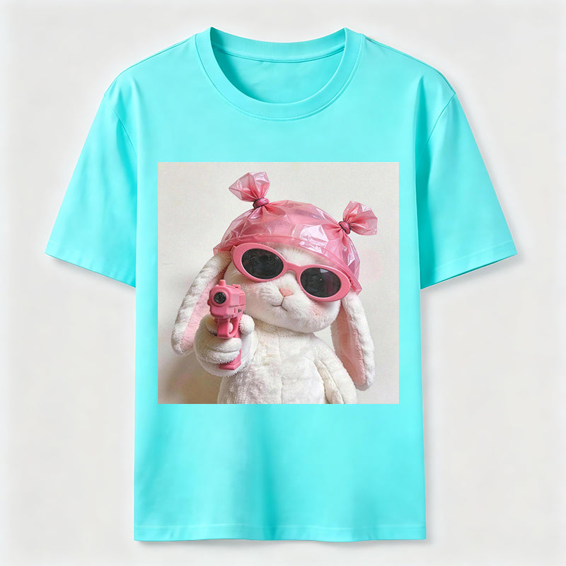 Pink Rebel Bunny Washed T-Shirt