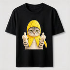 Banana Cat Attitude Washed T-Shirt