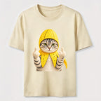 Banana Cat Attitude Washed T-Shirt