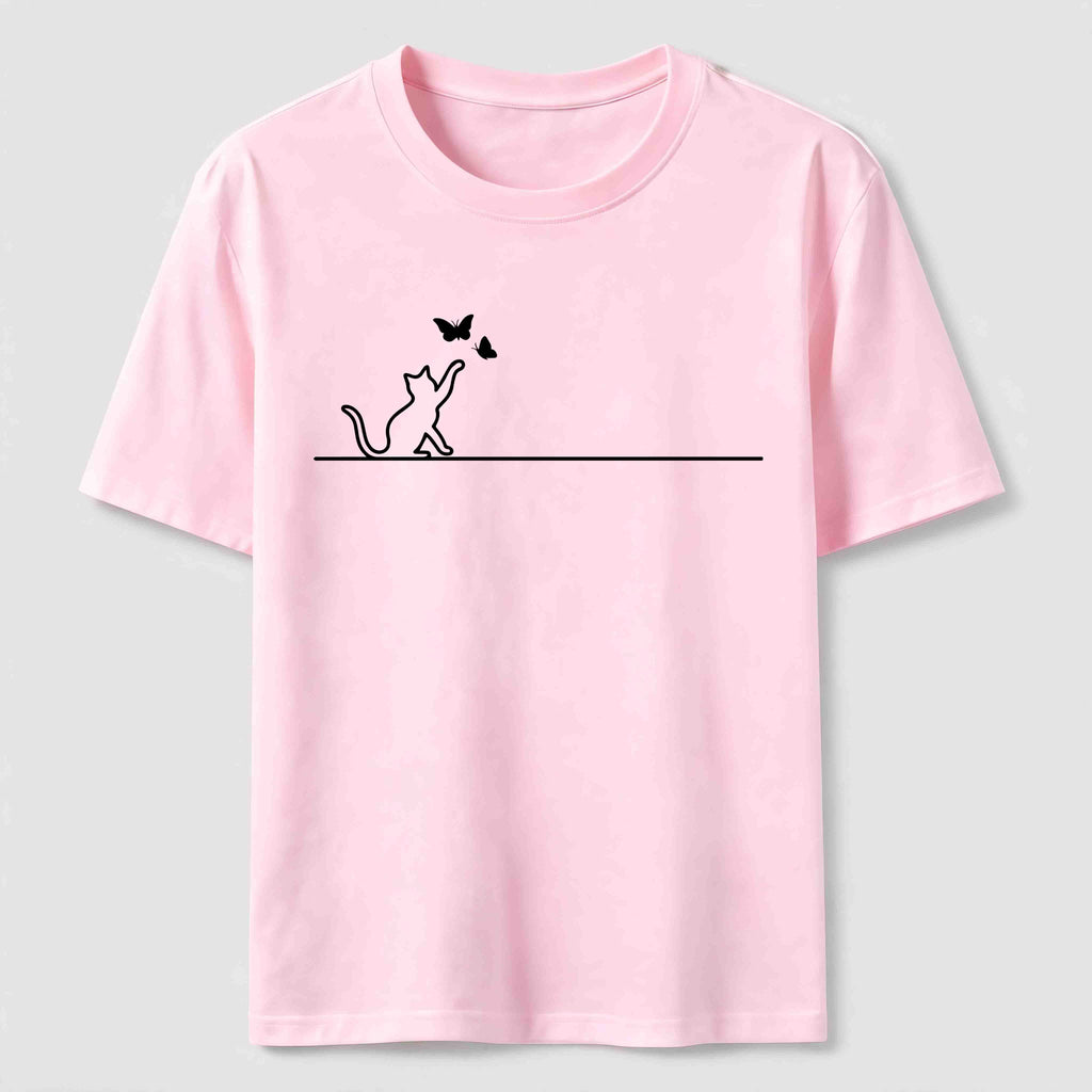 Butterfly Chase Cat Classic T-Shirt