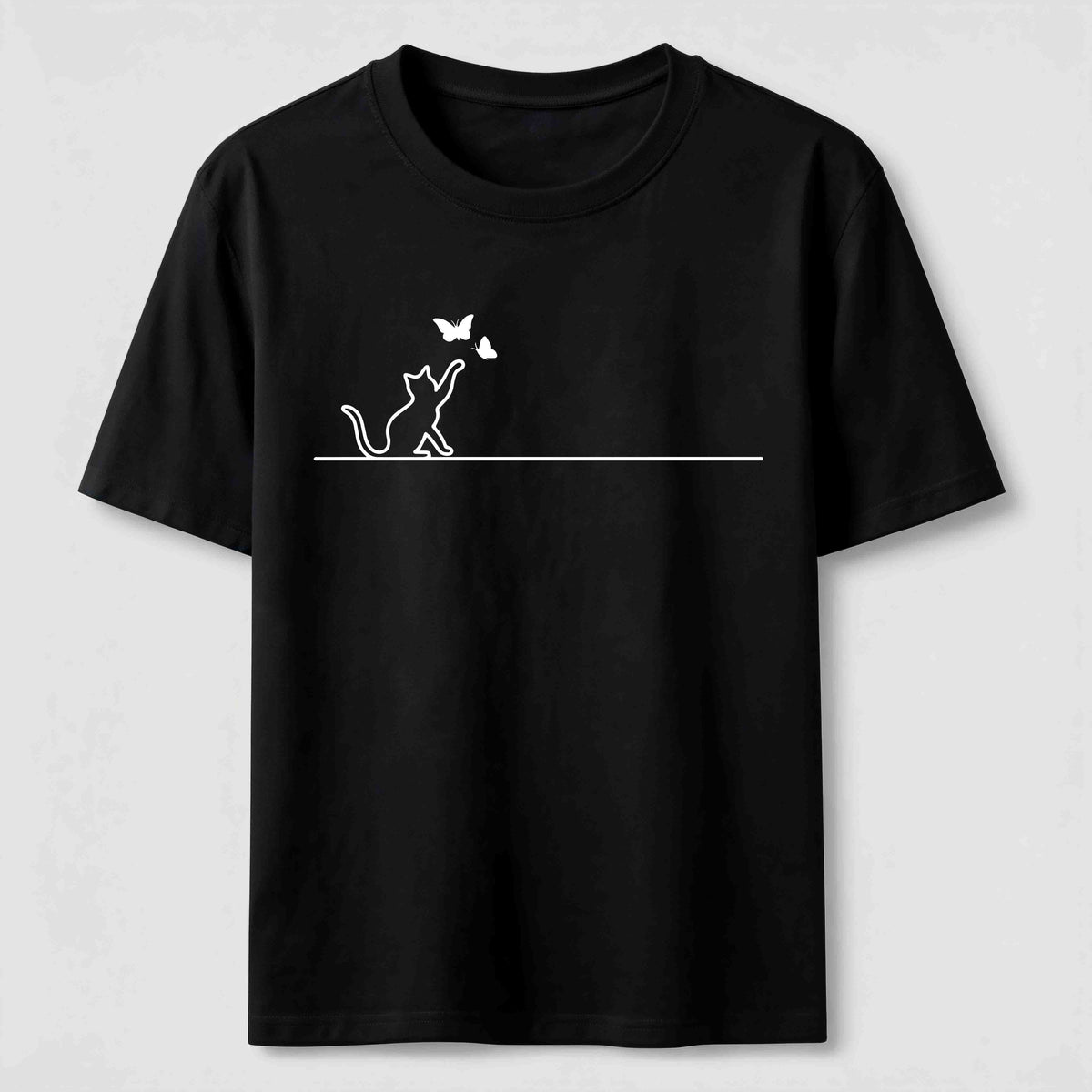 Butterfly Chase Cat Classic T-Shirt