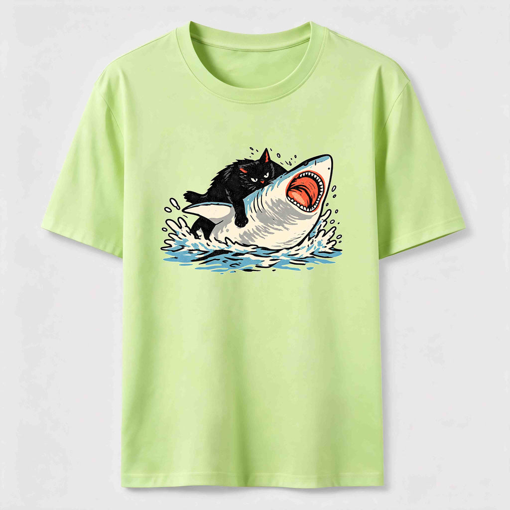 Cat Riding Shark Classic T-Shirt