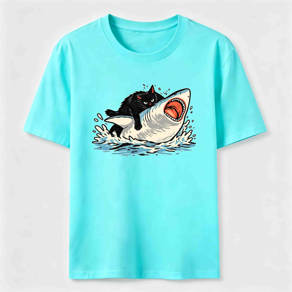 Cat Riding Shark Classic T-Shirt
