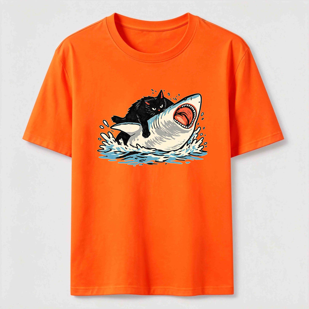Cat Riding Shark Classic T-Shirt