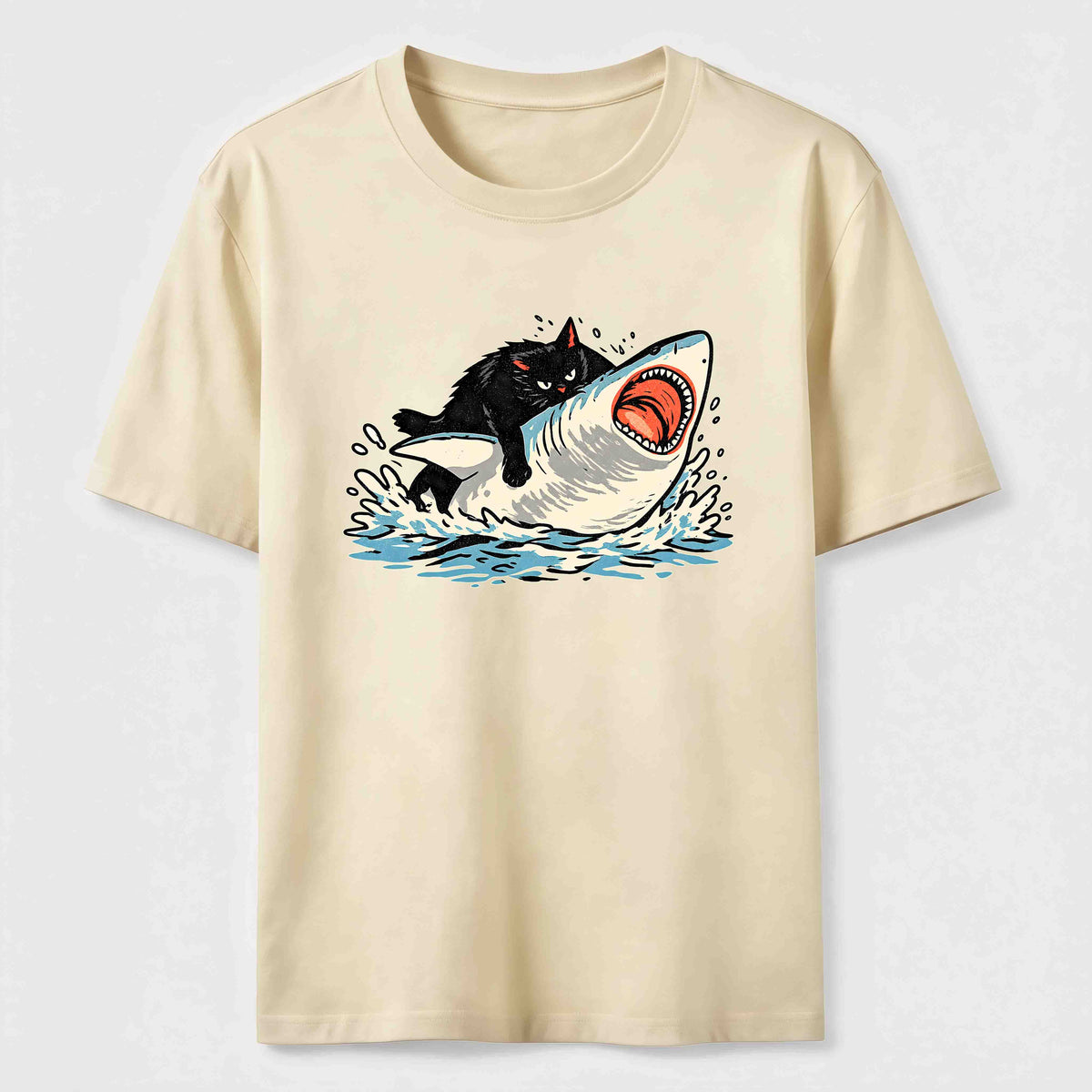 Cat Riding Shark Classic T-Shirt