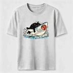 Cat Riding Shark Classic T-Shirt