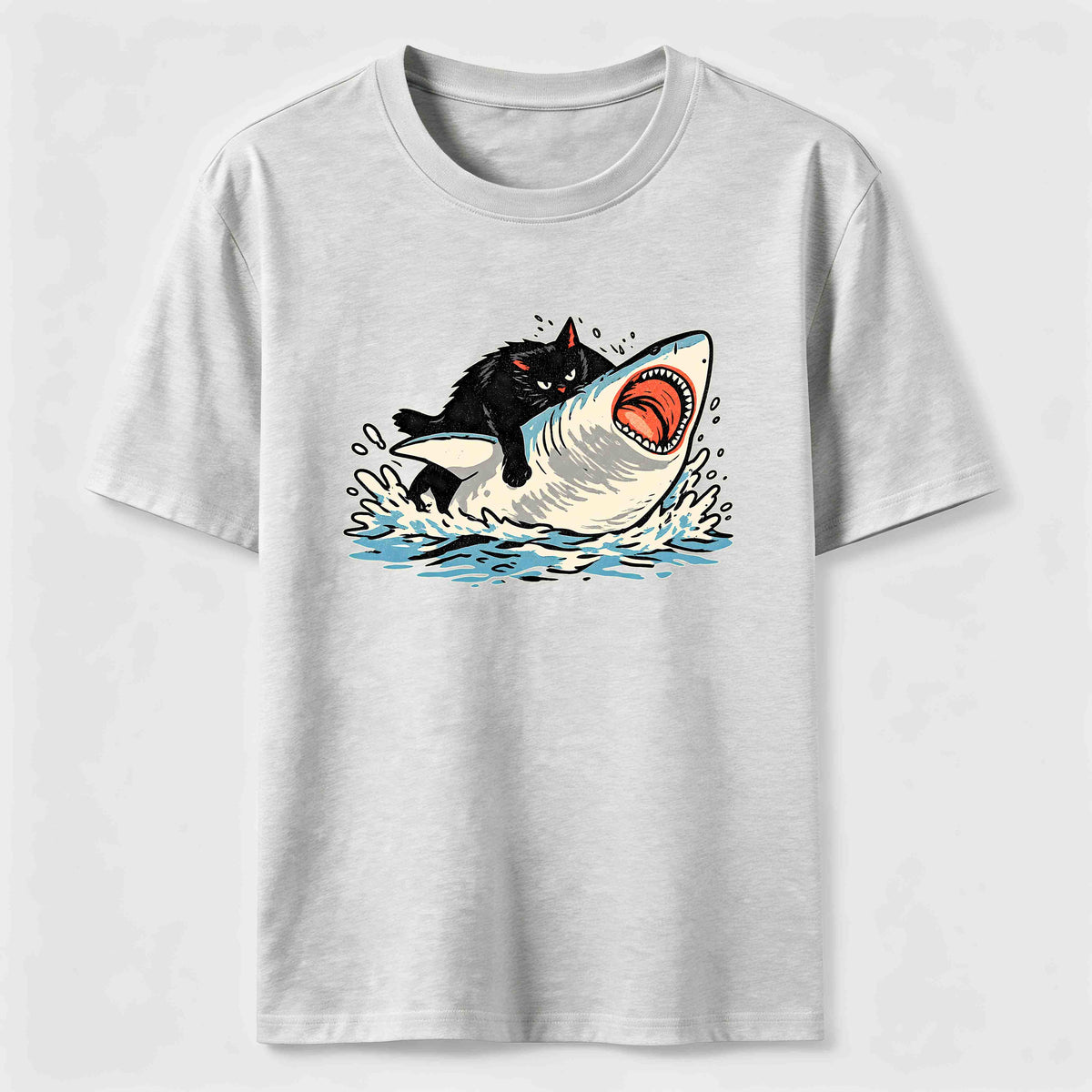 Cat Riding Shark Classic T-Shirt