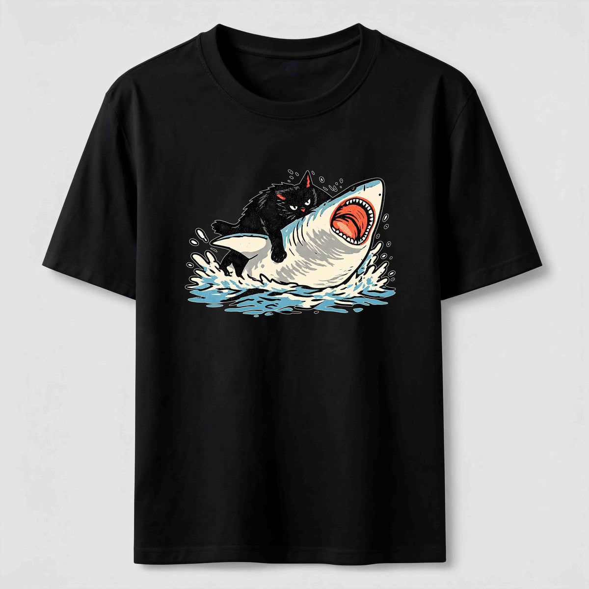 Cat Riding Shark Classic T-Shirt