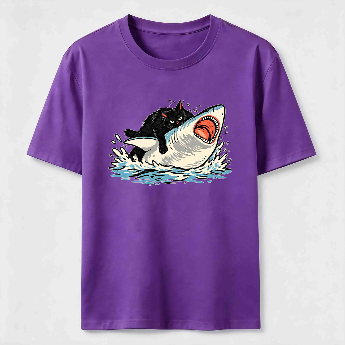 Cat Riding Shark Classic T-Shirt