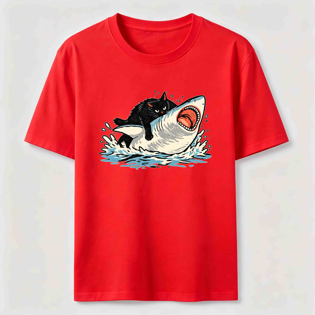 Cat Riding Shark Classic T-Shirt