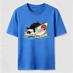 Cat Riding Shark Classic T-Shirt