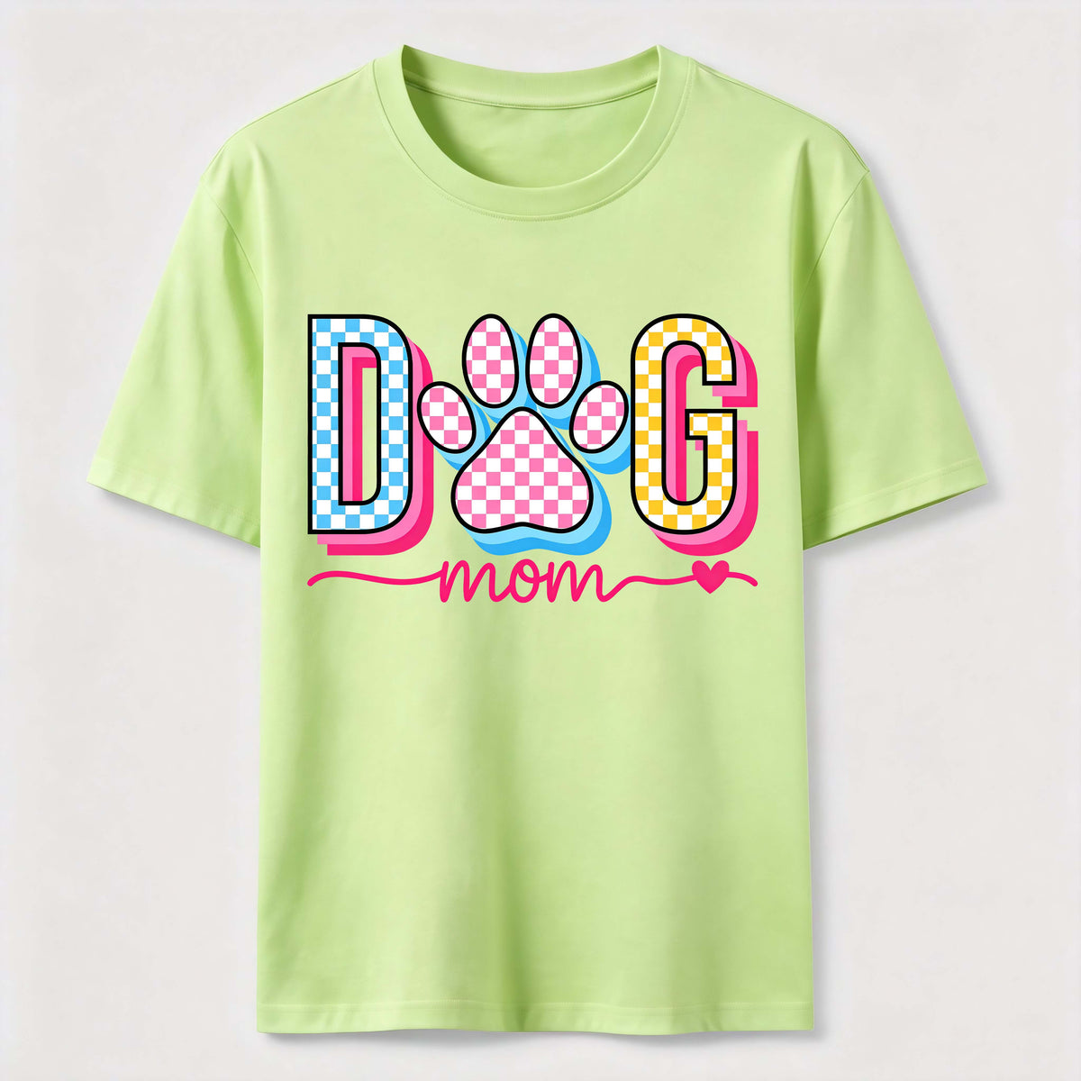 Checkered Dog Mom Paw Classic T-Shirt