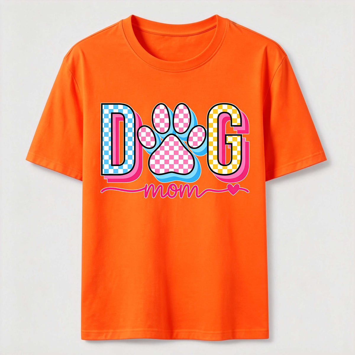 Checkered Dog Mom Paw Classic T-Shirt