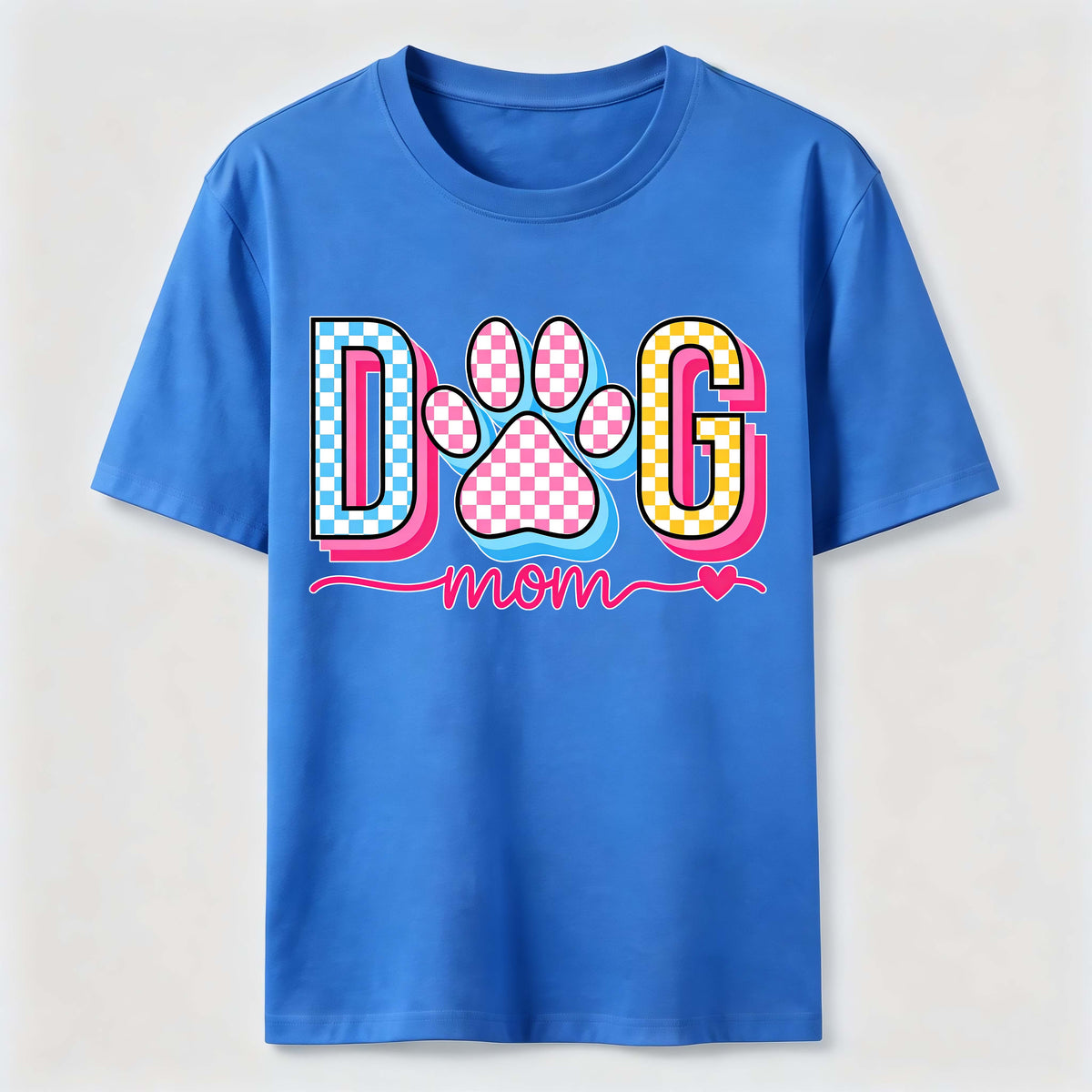 Checkered Dog Mom Paw Classic T-Shirt