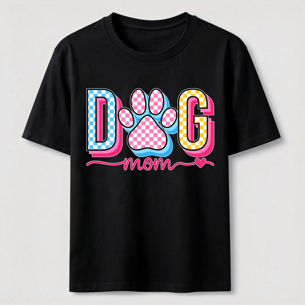 Checkered Dog Mom Paw Classic T-Shirt