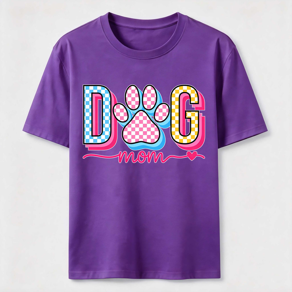 Checkered Dog Mom Paw Classic T-Shirt