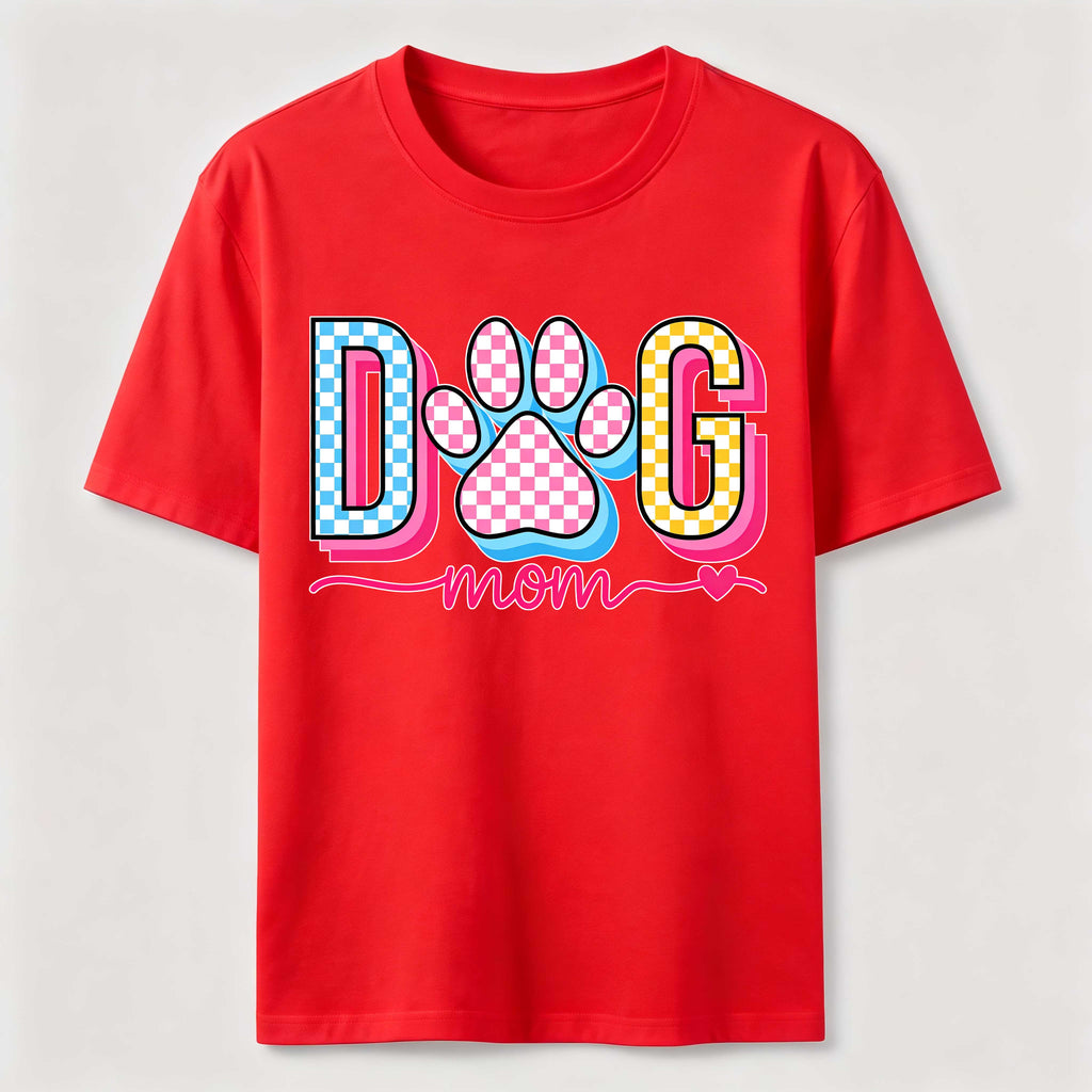 Checkered Dog Mom Paw Classic T-Shirt