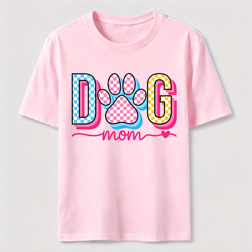 Checkered Dog Mom Paw Classic T-Shirt