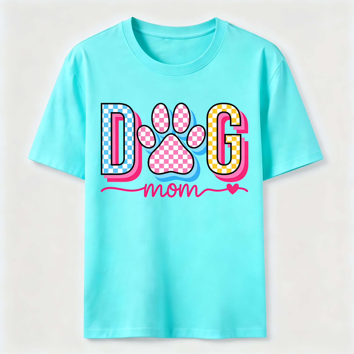 Checkered Dog Mom Paw Classic T-Shirt