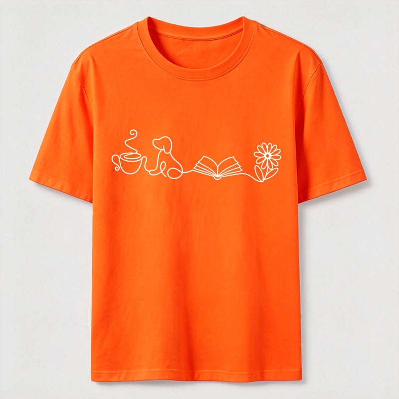 Coffee Dog Books Flowers Classic T-Shirt