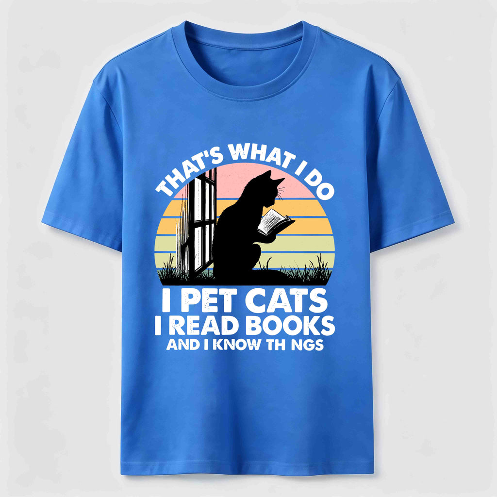 I Pet Cats I Read Books Classic T-Shirt