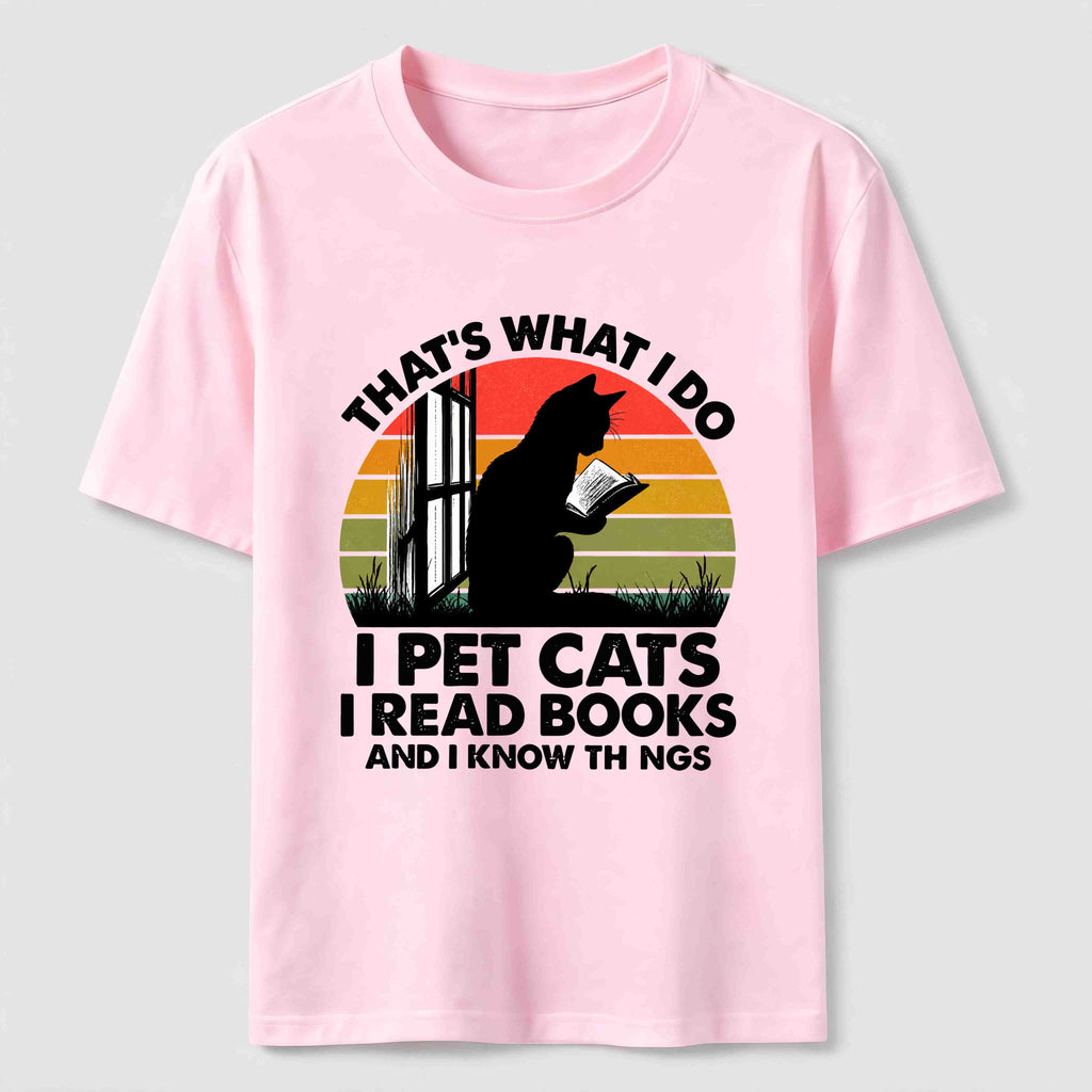 I Pet Cats I Read Books Classic T-Shirt