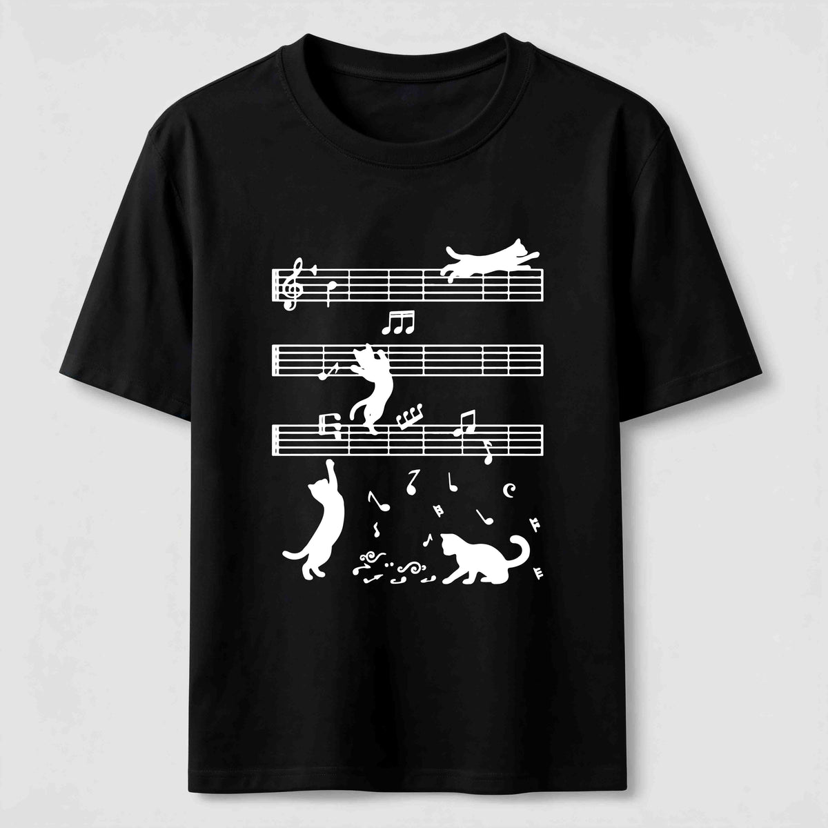 Cats on the Music Staff Classic T-Shirt