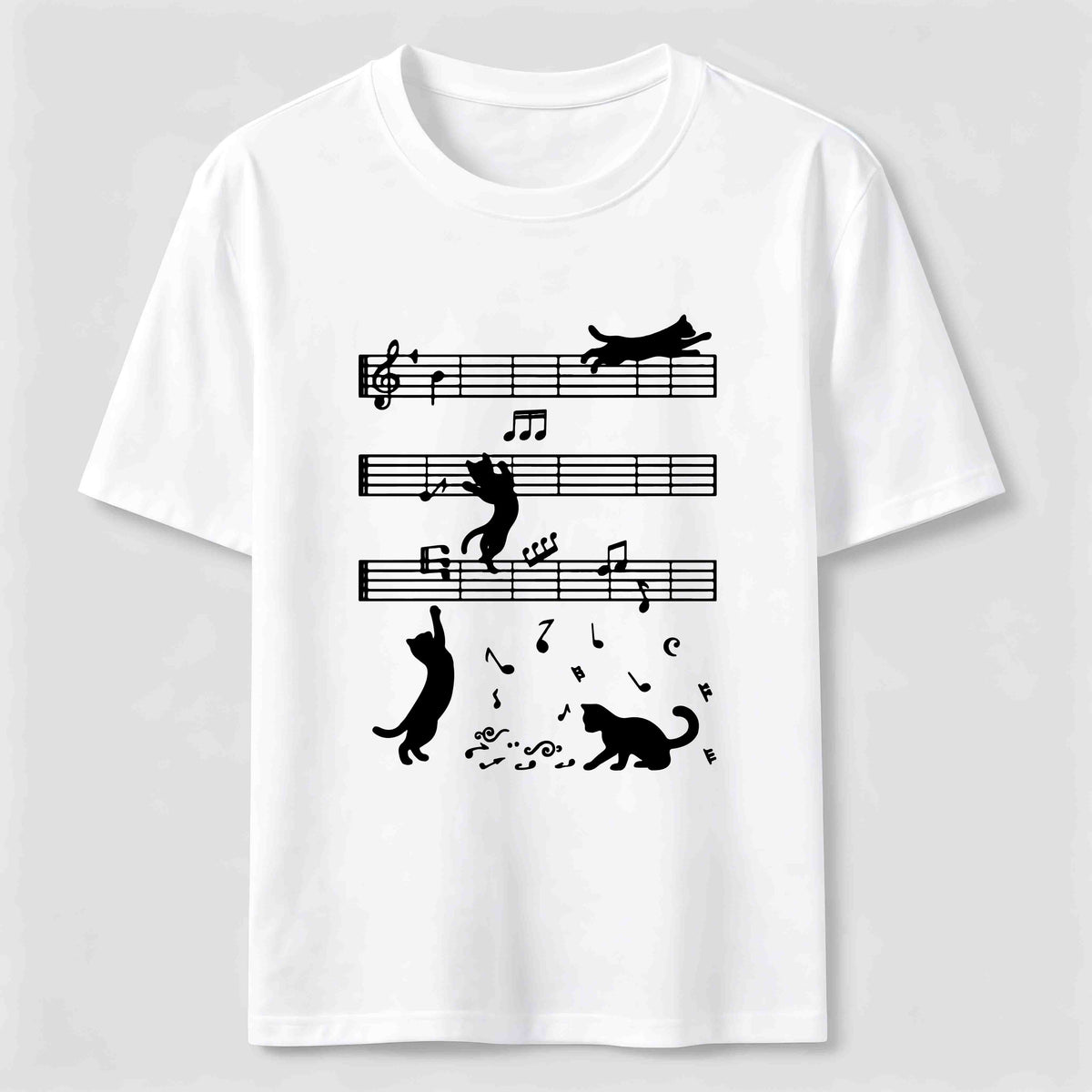 Cats on the Music Staff Classic T-Shirt