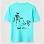 Well Shit Skeleton Dog Classic T Shirt (Back Print)
