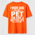 I Work for My Pet Classic T Shirt (Back Print)