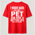 I Work for My Pet Classic T Shirt (Back Print)