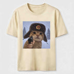 Winter Hat Cat Classic T-Shirt