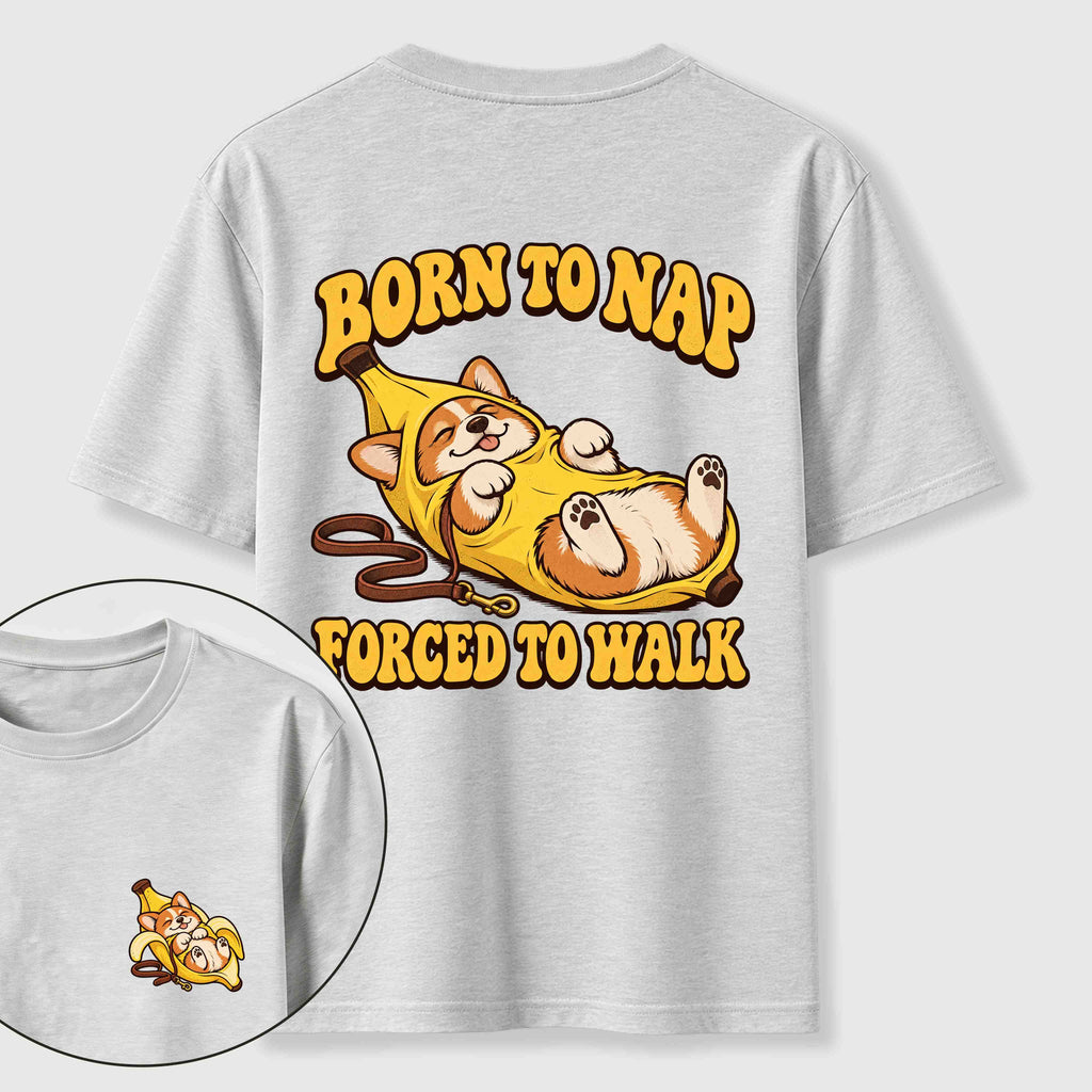 Born to Nap Corgi Classic T Shirt （Two Sided Print）