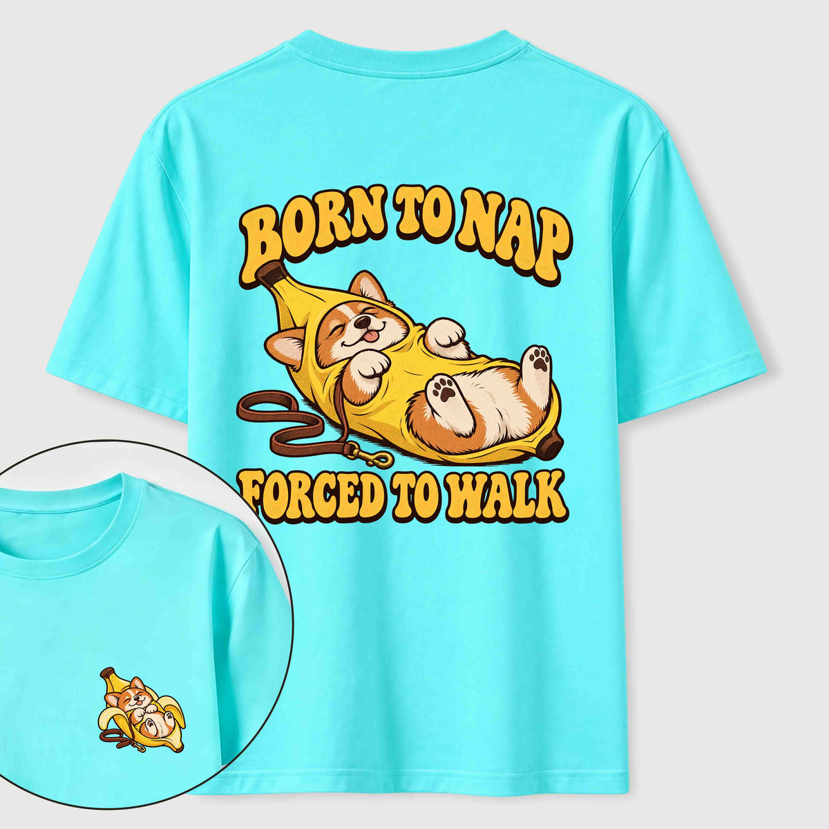 Born to Nap Corgi Classic T Shirt （Two Sided Print）