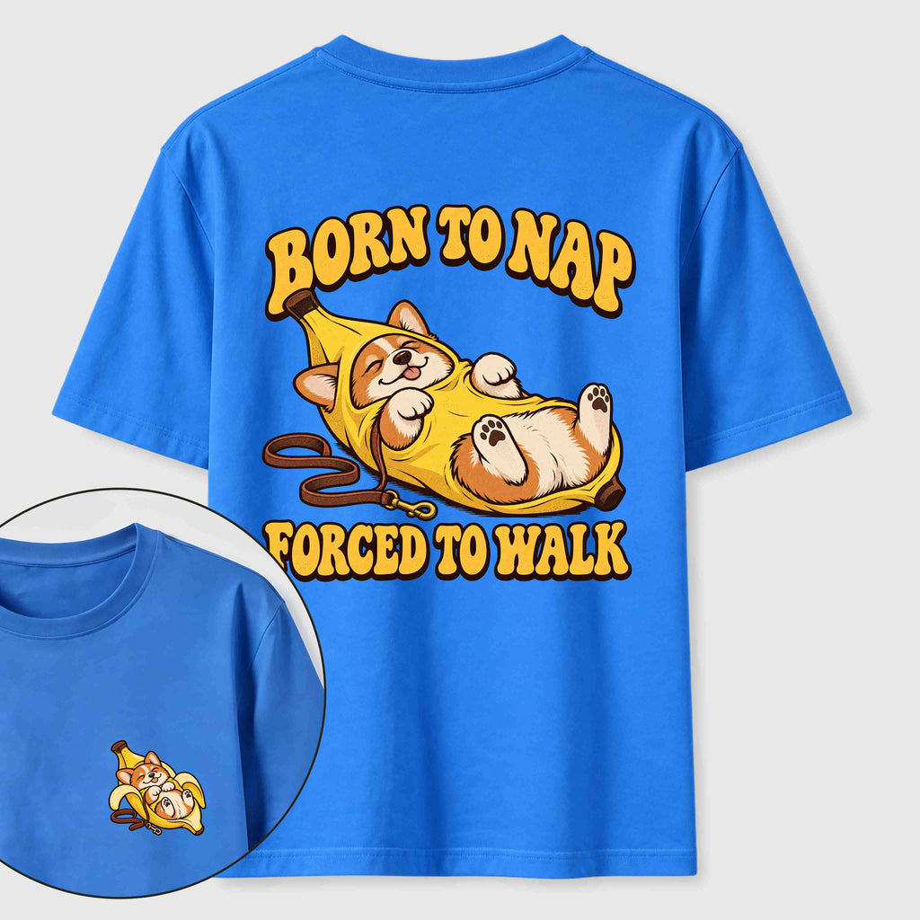 Born to Nap Corgi Classic T Shirt （Two Sided Print）