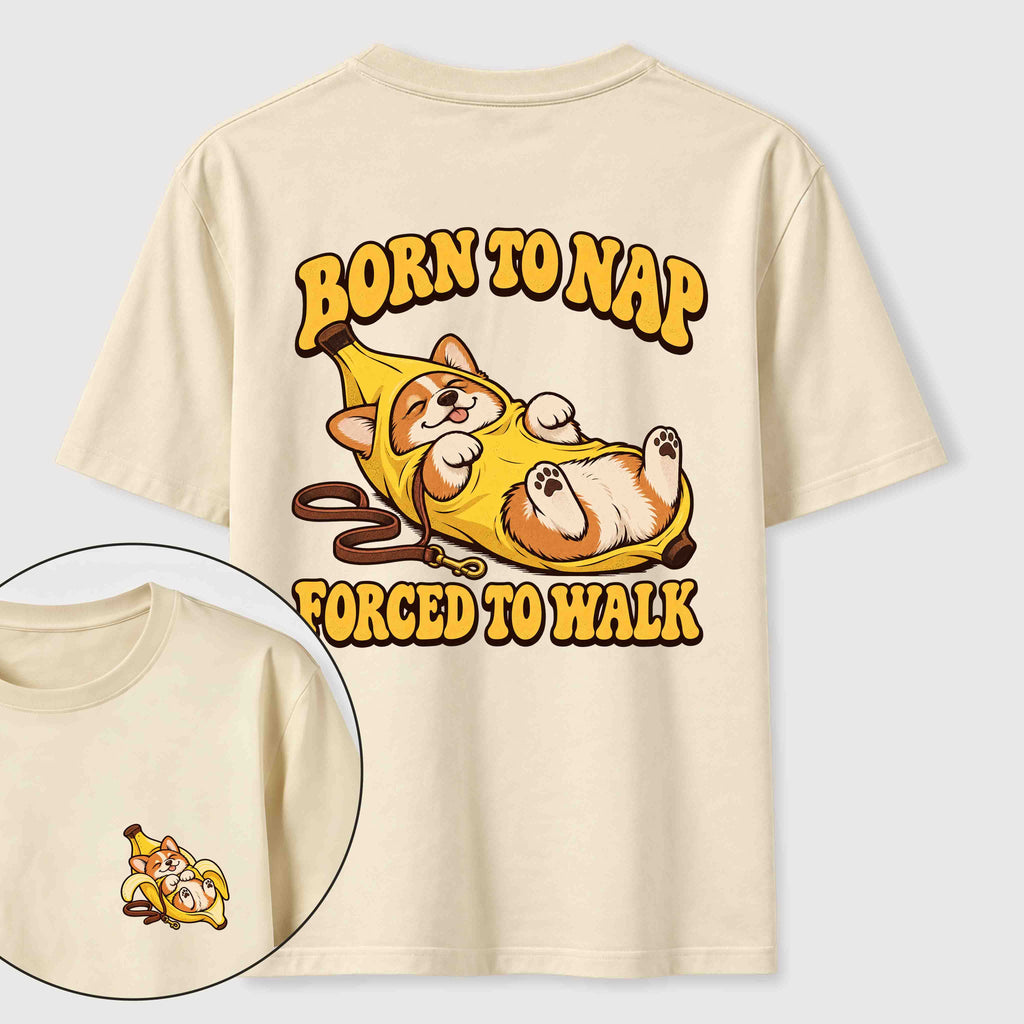 Born to Nap Corgi Classic T Shirt （Two Sided Print）