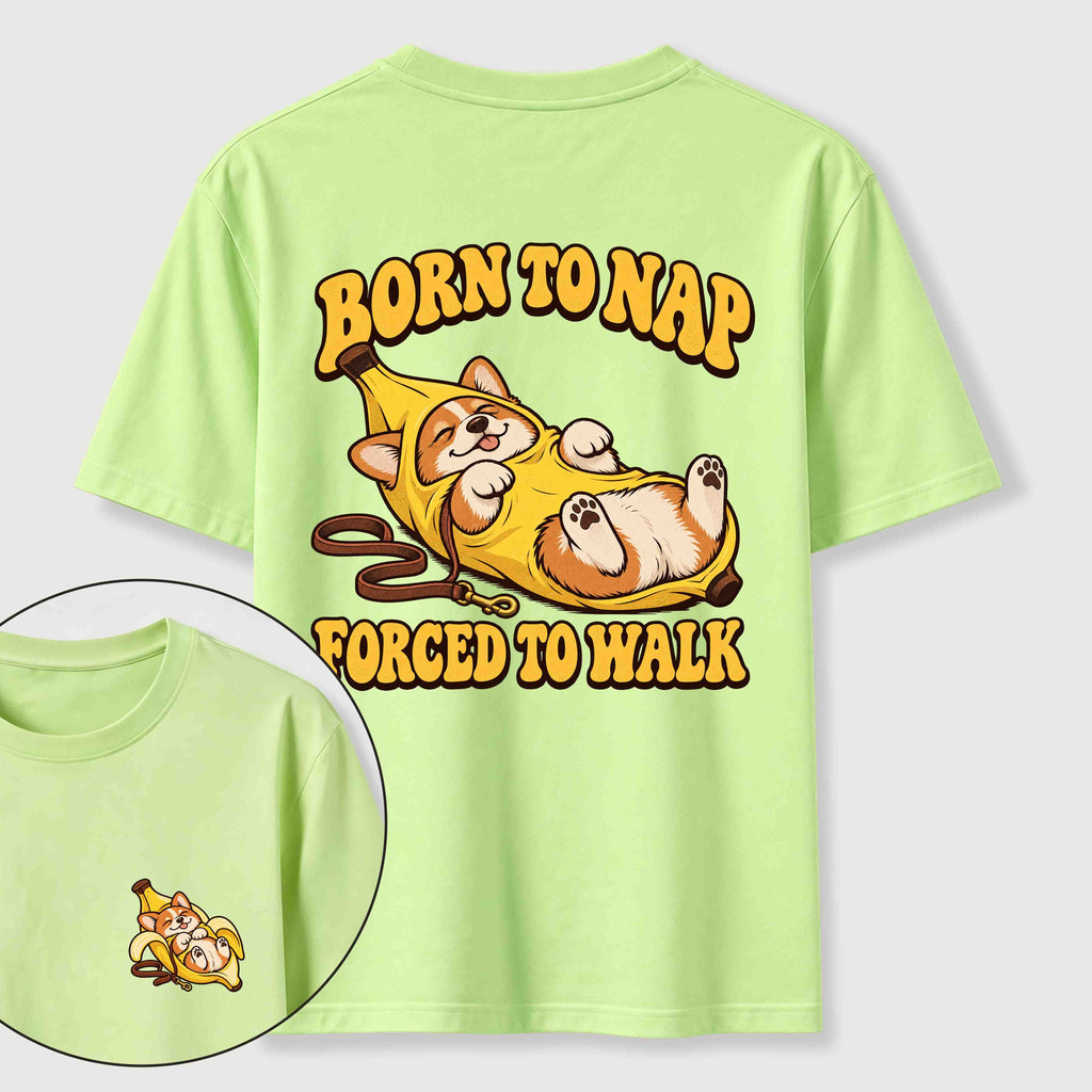 Born to Nap Corgi Classic T Shirt （Two Sided Print）
