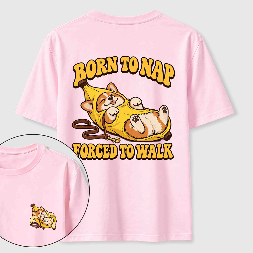Born to Nap Corgi Classic T Shirt （Two Sided Print）