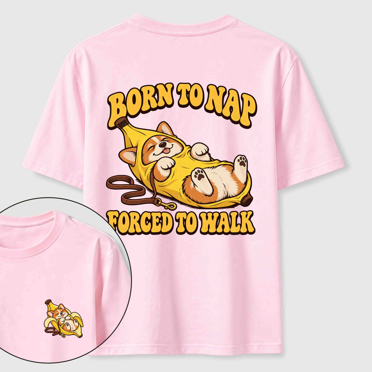 Born to Nap Corgi Classic T Shirt （Two Sided Print）