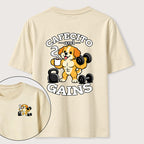 Cafecto and Gains Dog Classic T Shirt （Two Sided Print）