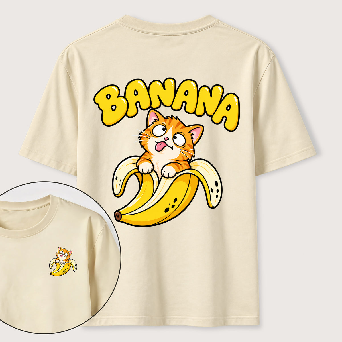 Banana Cat Classic T-Shirt（Two Sided Print）